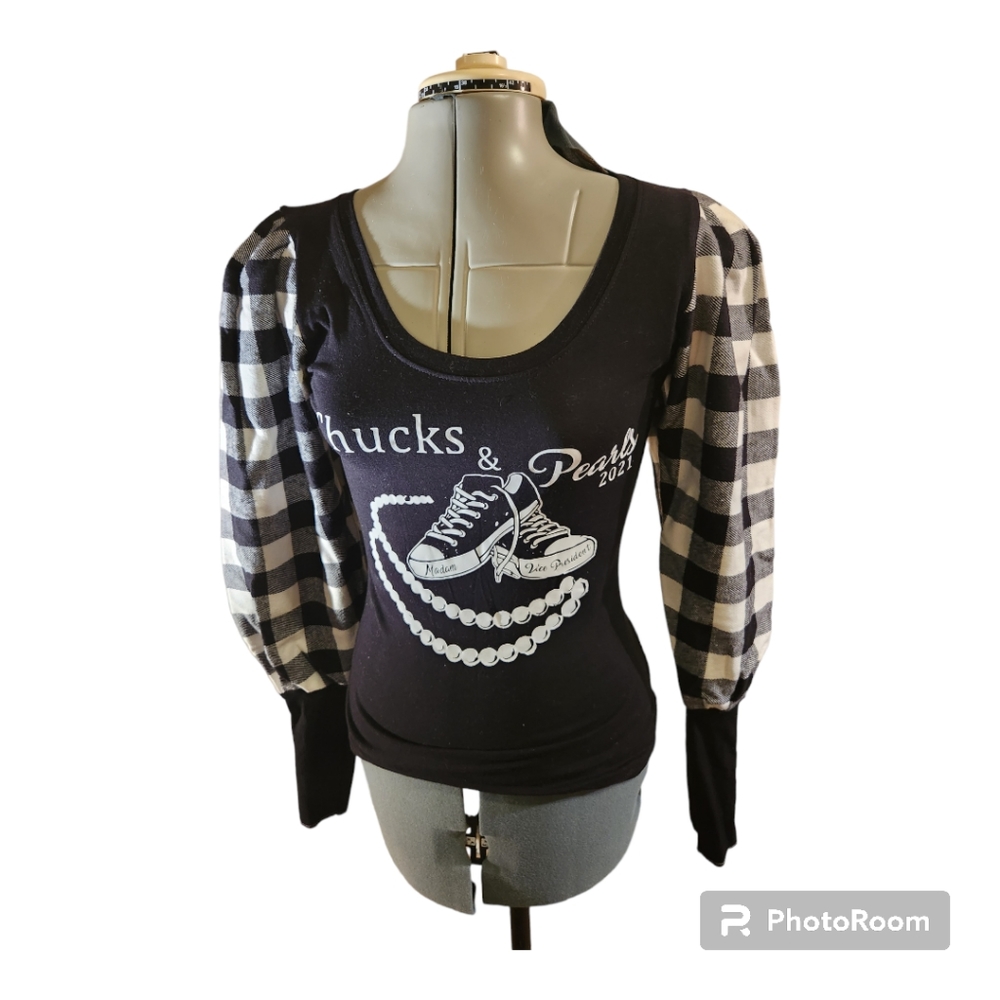 Upcyled puff sleeve tee